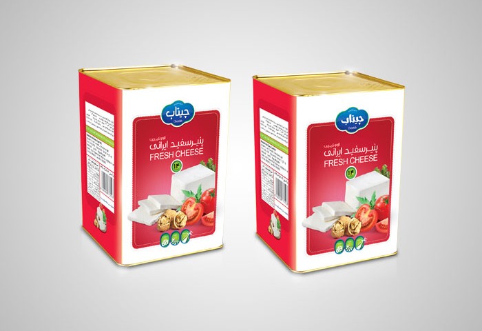 طراحی بسته بندی حلب 14کیلویی پنیر چیتاب