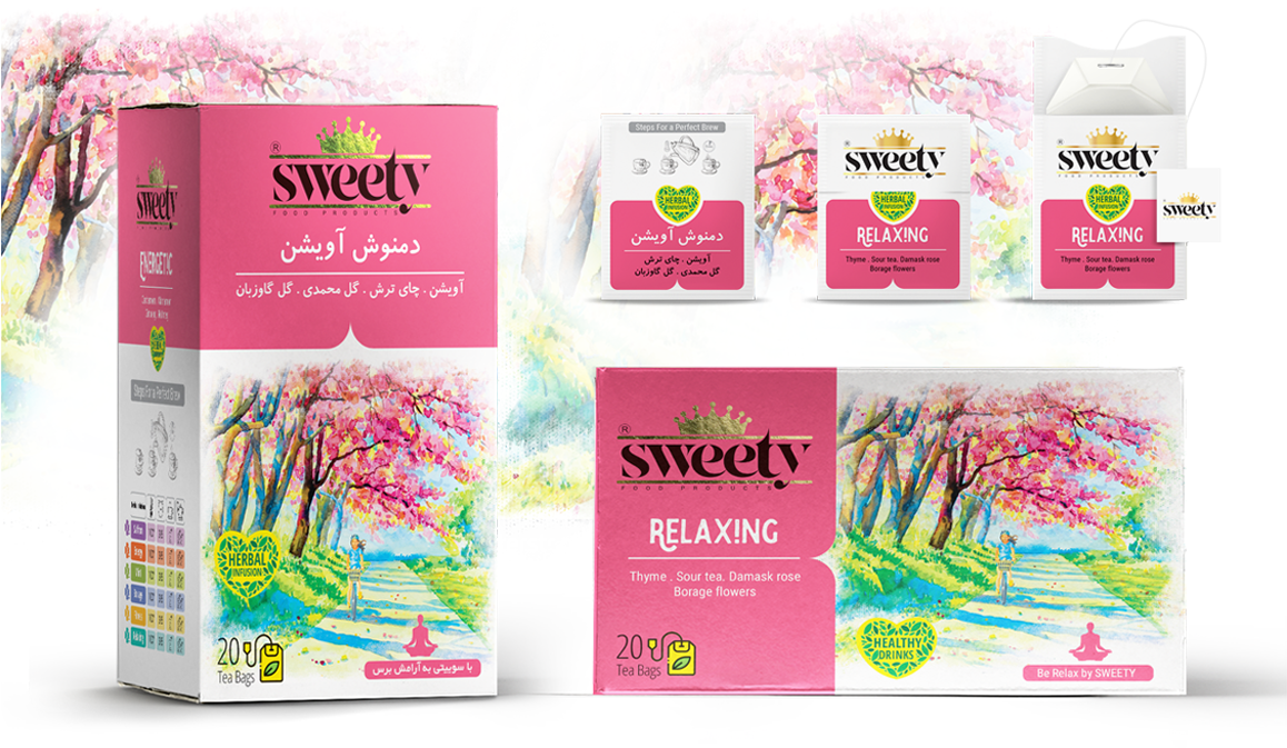 طراحی بسته بندی دمنوش آویشن