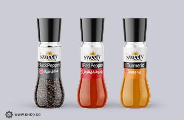 طراحی بسته بندی ادویه - طراحی لیبل شیشه ادویه - بسته بندی شیشه ادویه