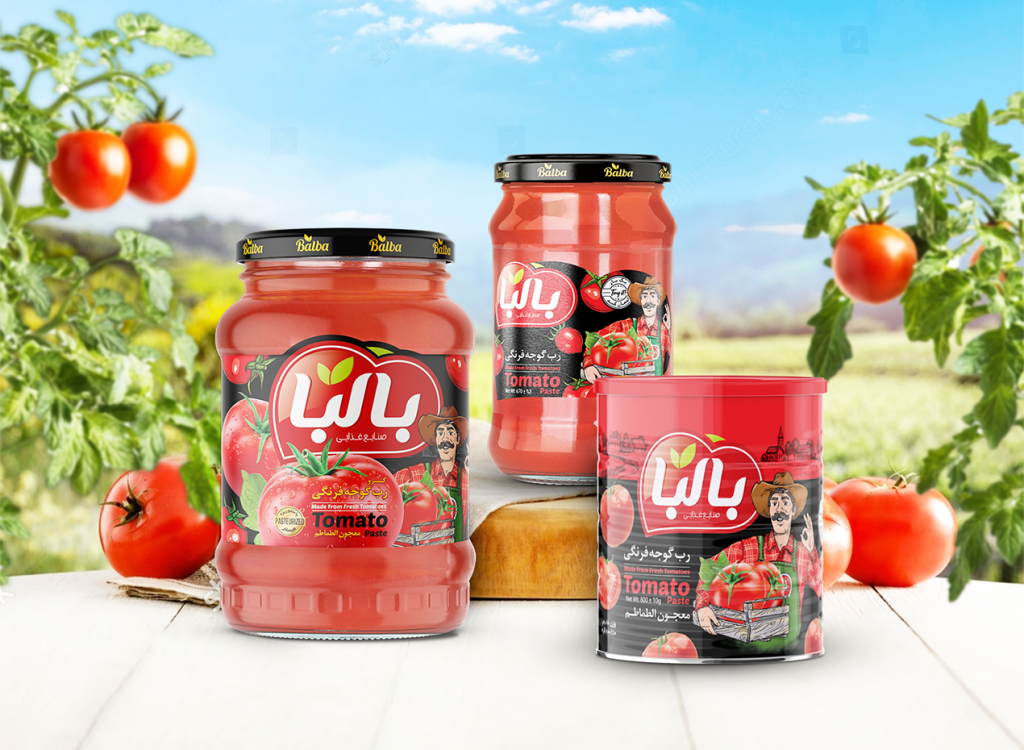 طراحی لیبل رب - طراحی بسته بندی لیبل رب - لیبل رب گوجه فرنگی - بسته بندی رب گوجه فرنگی