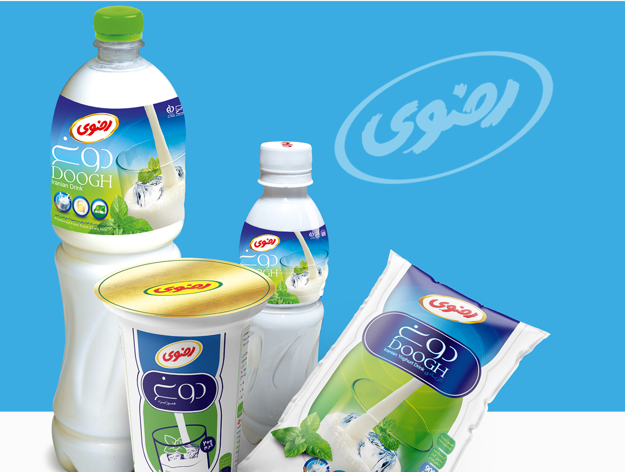 طراحی لیبل انواع دوغ رضوی