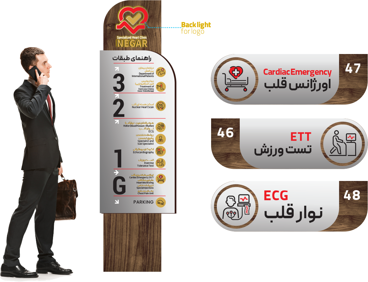 طراحی تابلو راهنما کلینیک